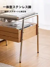 ナイトテーブル 小型 寝室 チェリーウッド 無垢材 収納キャビネット スペース節約