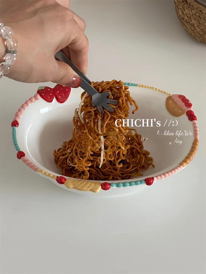 カラフルドットデザインの飯碗【家用・高級感ある食器・スープボウル・ヨーグルトボウル・フルーツ皿】