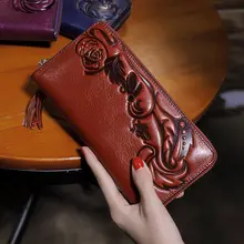 レディース長財布【本革・ソフトな牛革・スマホ収納可・ヴィンテージデザイン】