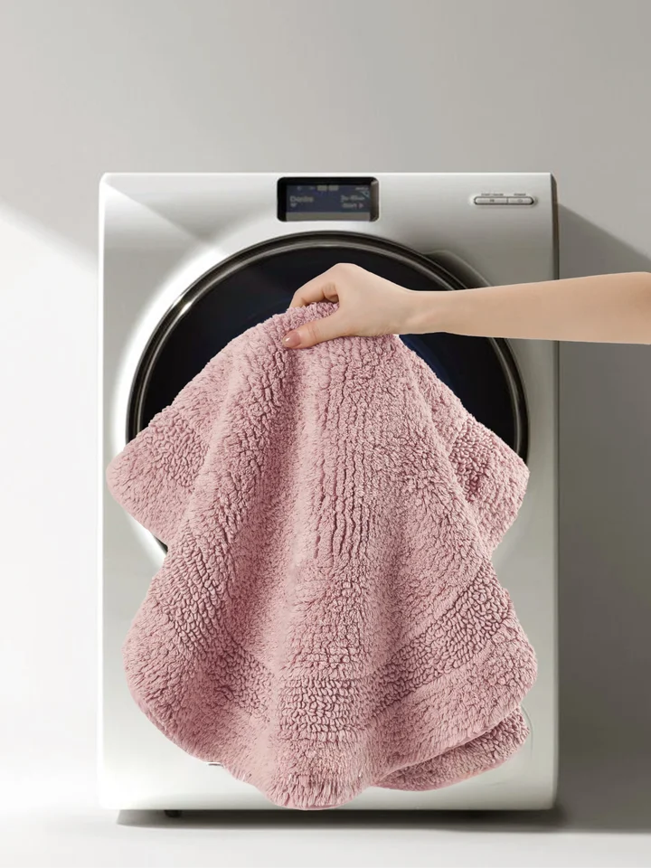 バスマット トイレマット 吸水 滑り止め 厚手 コットン100% 無地 ピンク ブルー ホワイト グレー バスルーム トイレ 脱衣所