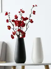 シンプルモダン 陶器製 花瓶【ホワイト・インテリア・ドライフラワー用】
