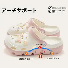 厚底穴あきサンダル【夏用・弓サポート・快適】