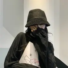 黒の顔隠しフィッシャーハット【秋冬向け・保温・ユニセックス・ブロガー愛用】