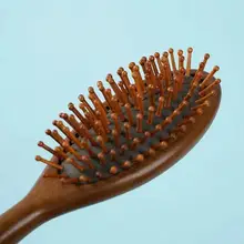 檀木製の大きな竹製マッサージブラシ【気囊付き・頭部マッサージ・木質仕上げ】