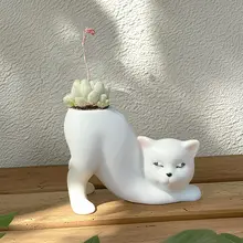 クリエイティブかわいい猫の尻尾柱 植木鉢 漫画 花瓶