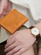 葱木 植鞣牛革 二つ折り財布【薄型・男女兼用・ショート・軽量】