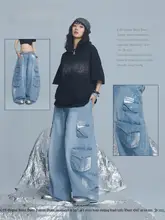 重厚感のあるディテール！テクノロジー感あふれるデニムワークパンツ【ヴィンテージヒップホップスタイル・カジュアル・スポーツ】