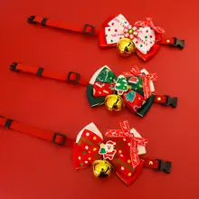 ペットクリスマスリボン飾り【猫用・犬用・鈴付き・フォトプロップス】
