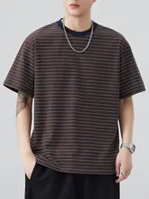 半袖Tシャツ メンズ ボーダー ヴィンテージ オーバーサイズ 通気性 シンプル カジュアル 着回し 夏 「HAOZHI」