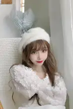 ウサギ毛製 ベレー帽 レディース【春秋用・韓国風・冬用・ニット】
