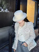 余潇潇 ウール混合編み模様のカラフルな女性用コート【パリ風・クラシックデザイン】