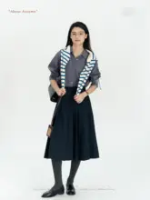 クラシックハイウエストプリーツスカート【通勤用・ロング丈・高級感あるデザイン】（セットアップ対応）