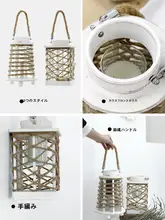 アンティーク調の木製キャンドルホルダー【インテリア装飾・庭用・創意ランタン】