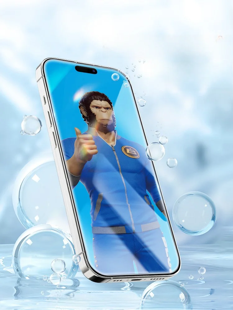 BLUEO iPhone14用強化ガラスフィルム：指紋防止と高透明度を実現する全画面保護