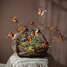 造花 蝶 オブジェ 3D立体 フェイクバタフライ 撮影用小物 インスタ映え 壁飾り ドライフラワー風 インテリア
