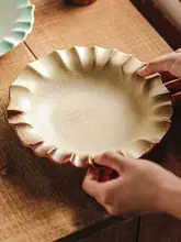 フランス風 レースデザインの深皿【美しい西洋料理・陶器製・日常使いに最適】