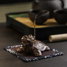 ドラゴン亀デザインの線香立て【禅スタイル・高級感・おしゃれなテーブル装飾用】