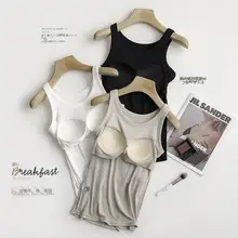 モーダル生地のブラトップ一体型キャミソール【ストライプ・夏用・スポーツ・外着】