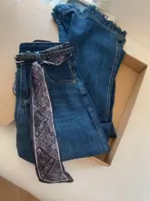 大きいサイズ レディース デニムパンツ【ブルー・カジュアル・ワイドフレア】（セットアップ対応）