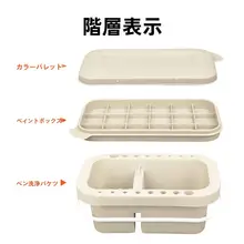 多機能洗筆筒【調色盤付き・水彩・油彩・アート用】（セットアップ対応）