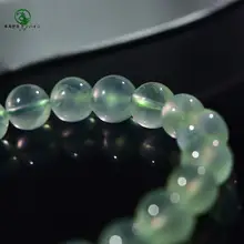 グリーンフルオレッセントビーズのブレスレット【天然石・水晶・翡翠・アメジスト使用】