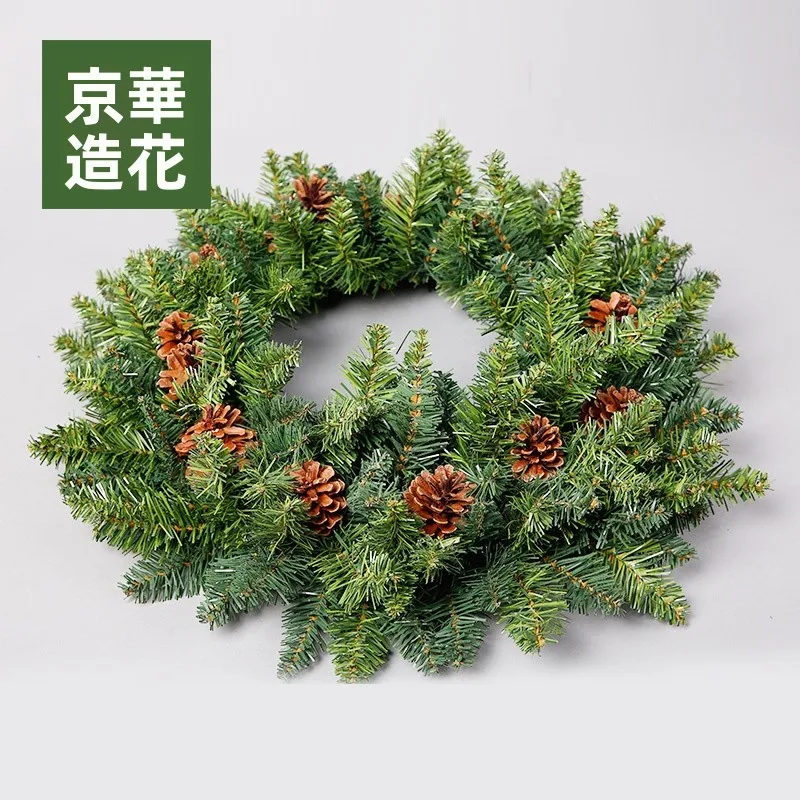 緑色の尖頭クリスマスリース：職場装飾に最適な造花サークルの選び方
