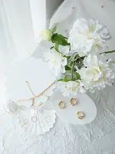 ジュエリーディスプレイスタンド【石膏製・リングトレイ・イヤリング・ネックレス用・収納】