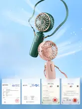 小型ファン ポータブル 充電式 ハンドヘルド ネックループ 静音 学生 寮用