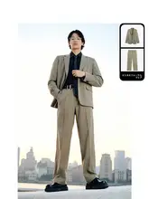 フィットジャケット【平衿・ビジネス・カジュアル】とストレートパンツ（セットアップ対応）