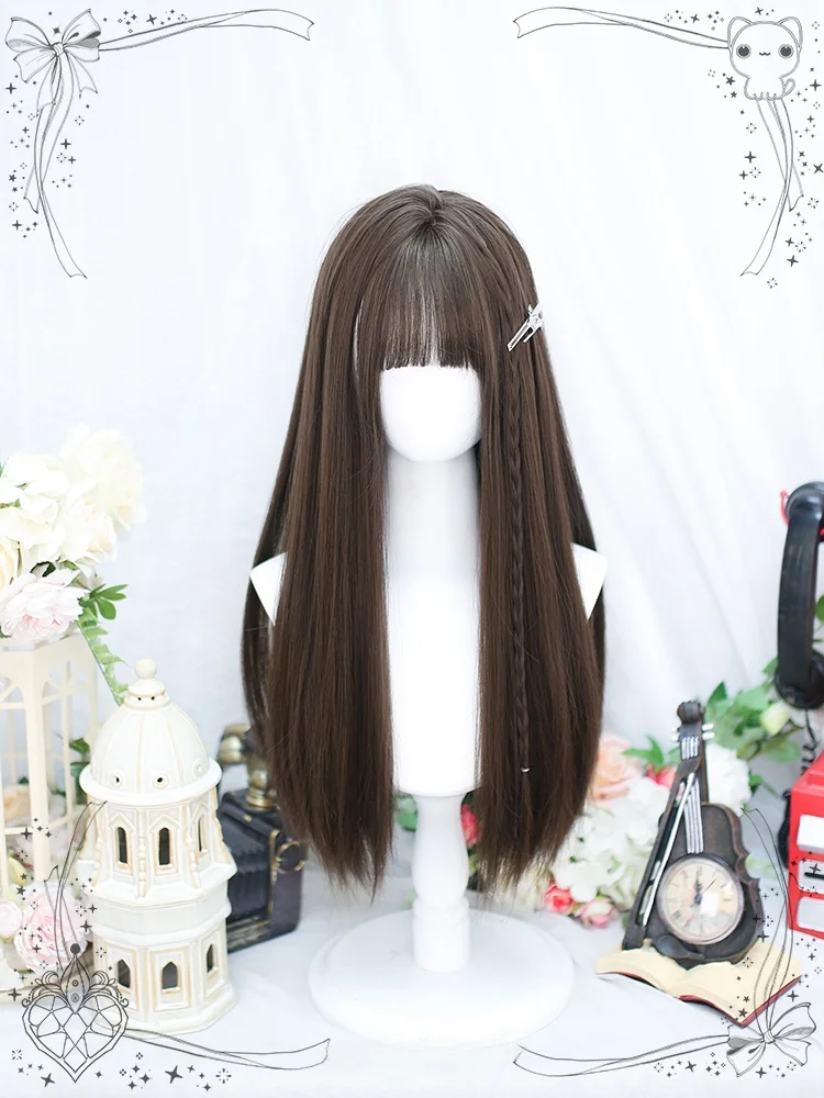 ロリータスタイルのウィッグ：柔らかなカール・ロングヘアでプールヘアアレンジを実現