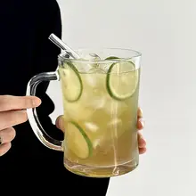 ガラス製の水杯 大容量 夏の冷たい飲み物用 アイスアメリカーノ用 フルーツティー用
