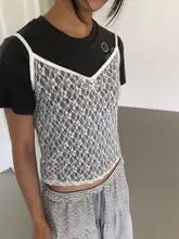軽やかなレースのミントグリーンタンクトップ【フラワーデザイン・重ね着対応・スリムシルエット】