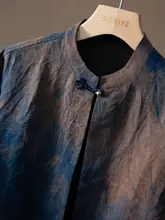 リバーシブルの真 silk カーディガン【裂け目染め・春用・国風茶服】