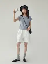 北島AMUU ベーシックピンクTシャツ【夏用・レディース・ショート丈・フレアネック】