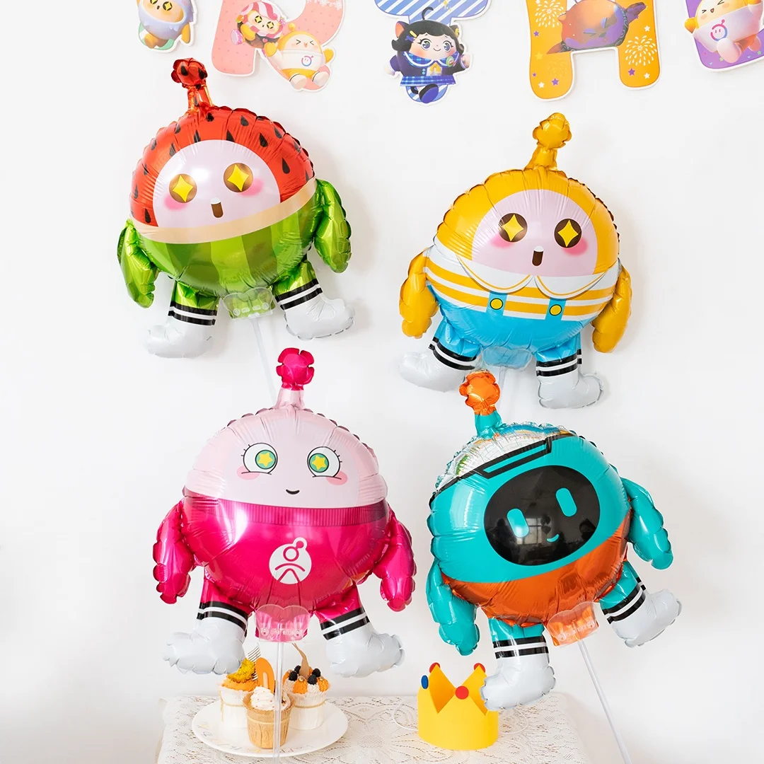 誕  生日パーティー用キャラクター気球装飾：ゲーム雰囲気で子どもを楽しませる背景用アイテム