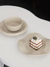 北欧風のシンプルな陶器製食器【プレートとボウルのセット・おしゃれなカフェスタイル・家庭用】（セットアップ対応）