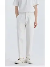 夏用 メンズ カジュアルパンツ【ゆったりしたストレートシルエット・ビンテージスタイル・通勤対応】（セットアップ対応）