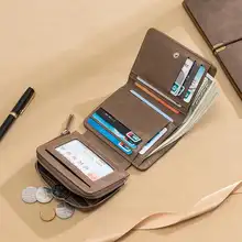 スタイリッシュな二つ折り財布【多カードポケット・ファスナー付きコインケース】【メンズ用】