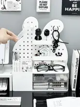 デスクオーガナイザー パンチングボード 収納ラック ペン立て 可愛い デスク周り 学生 コスメ収納 ドレッサー 小物入れ