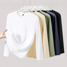 重厚なコットン長袖Tシャツ【メンズ・シンプルデザイン・ゆったりフィット】