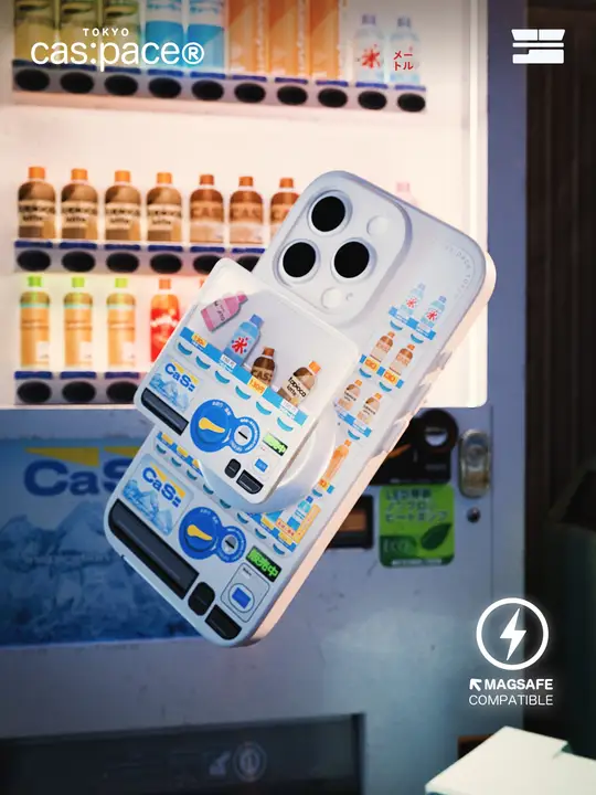 自動販売機スタイルの磁気伸縮式スマホスタンド【対応機種：Apple・Huawei】