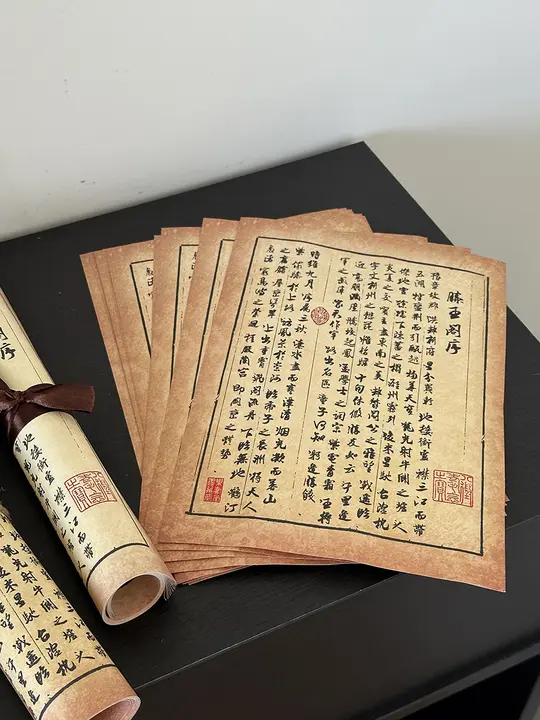 書道 書巻 背景紙 中国風 古典 漢服用小道具 撮影背景 コスプレ インテリア