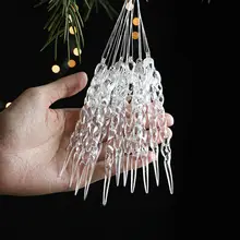 アクリル透明雪の結晶付き麋鹿のオーナメント【クリスマス装飾・撮影小道具・ツリー用】