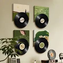 緑の中古風レコードアートパネル【リビング・廊下・寝室用】