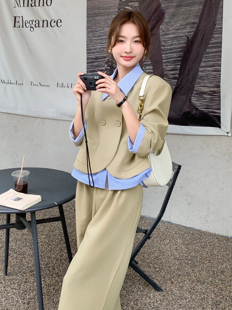 ボーダー 大人コーデ どうやって着るの？カーキのブレザー風セットアップが解決する3つのスタイル