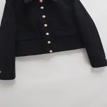 金具付き海軍風短丈ジャケット【ハイウエスト・秋冬用】（セットアップ対応）