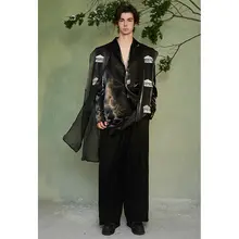 新中式デザインのフィットブラックブレザー