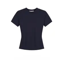女性用 短袖ブラックTシャツ【夏用・タイトフィット・ウエストシェイプ】