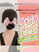 子供用フルーツデザインのかわいいヘアクリップ【リボン付き・お団子ヘア用・プリンセス風】