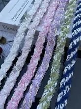 手作り編み紐の花柄リボン【ピンク・パープル・幅広デザイン・DIY用】（セットアップ対応）